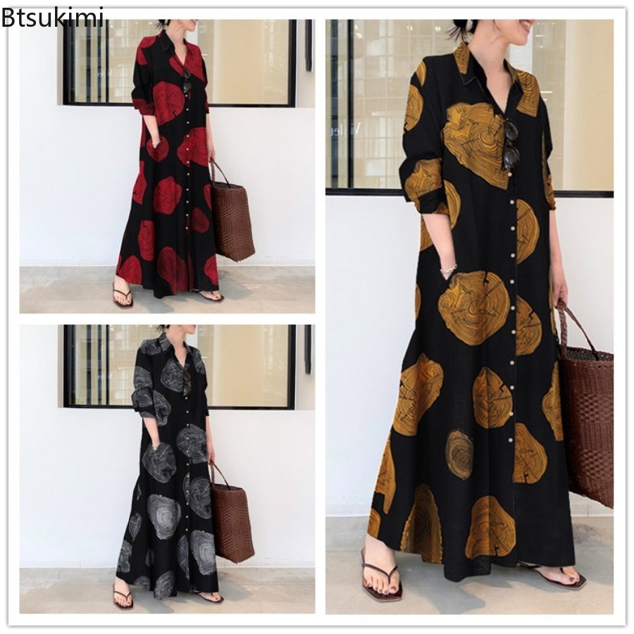 Casual Loose Linen Shirt Dress - 2026 여성 셔츠 드레스 루즈 캐주얼