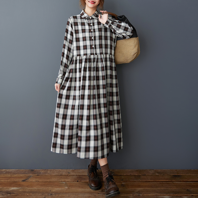 Korean Style A Line Shirt Dress - 봄 가을 루즈핏 한국 스타일 셔츠