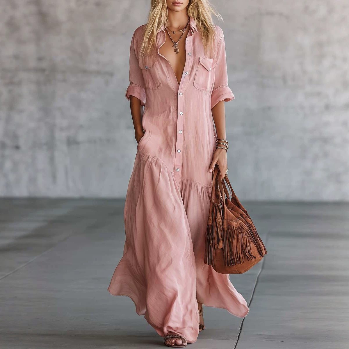 2026 여성 여름 면 린넨 맥시 셔츠 드레스 긴소매  - Casual Loose Linen Shirt Dress 리뷰 및 가격