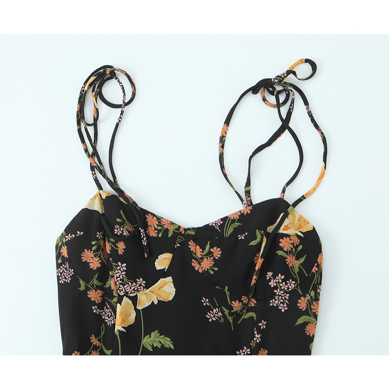 YENKYE 프랑스 스타일 빈티지 꽃 프린트 슬링 드레 - French Vintage Floral Midi Dress 리뷰 및 가격