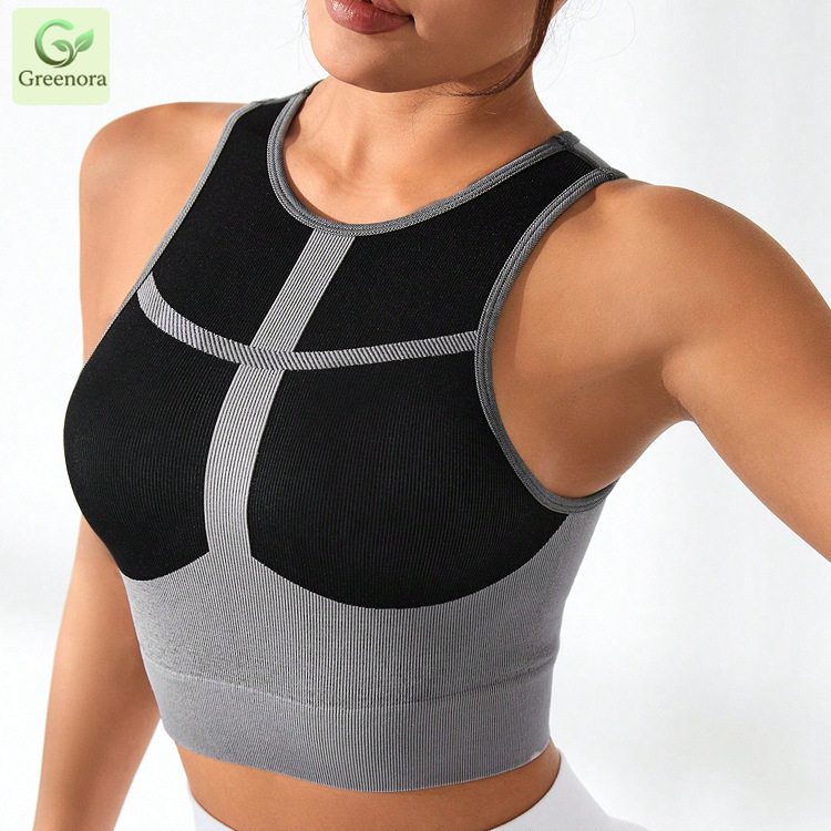 심리스 스포츠 브라 여성용 리브드 요가탑 컬러 블록 피 - Seamless Ribbed Workout Tank Top 리뷰 및 가격
