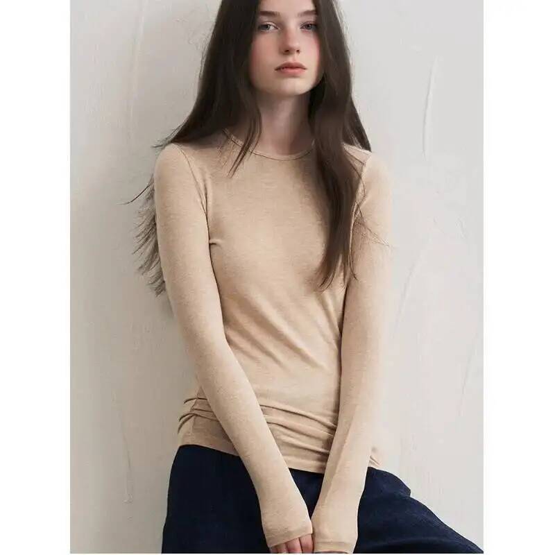 여성 캐시미어 혼합 긴소매 상의 가을 겨울 부드러운 모 - Blouses 리뷰 및 가격